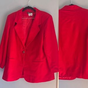 Red Vintage Wool Blazer Size 14